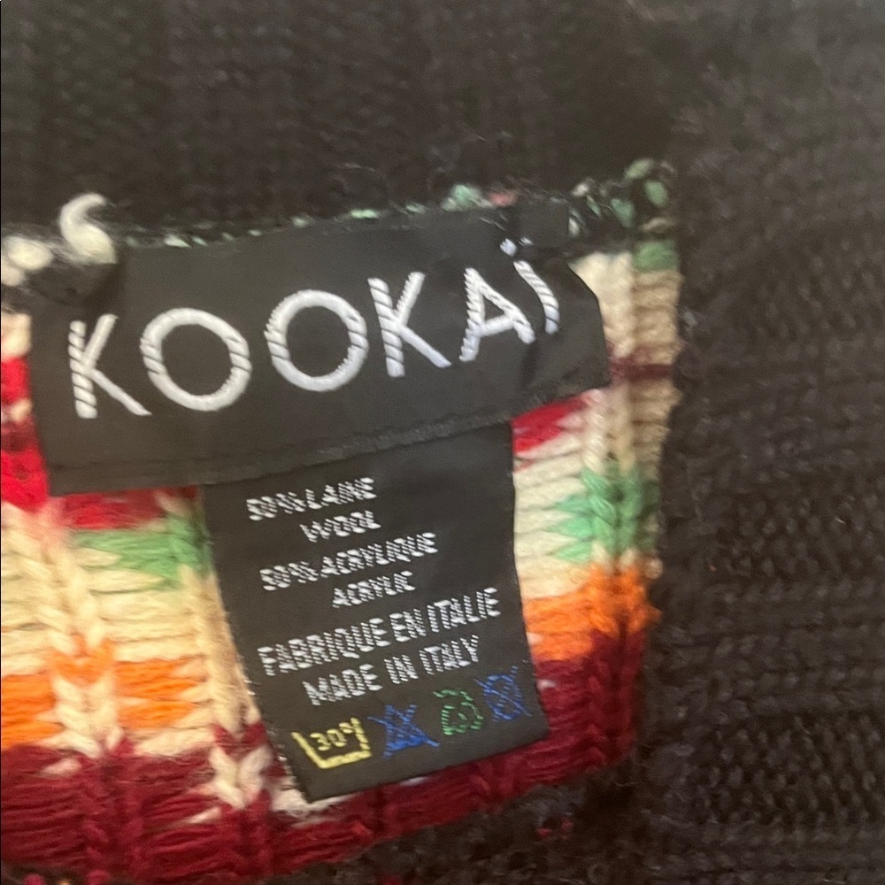 Kookai Italian Wool Blend Multicolor Patterned Sweater Medium - Picture 2 of 13